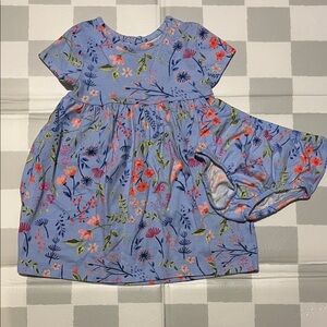 Wonder Nation Blue Floral Baby Dress with Bloomers